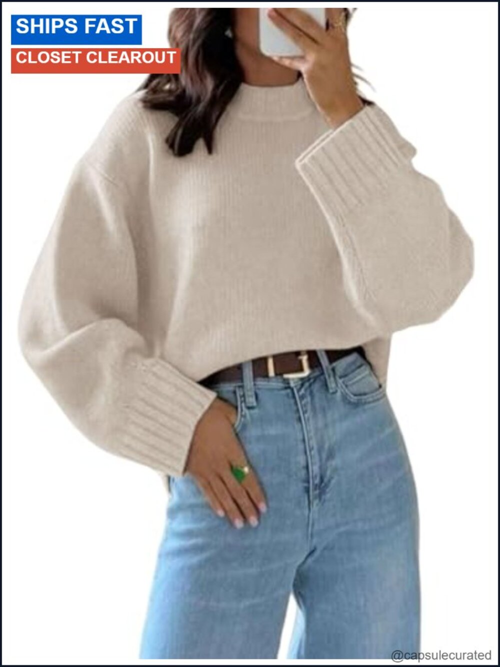 Cozy Knit Crew Neck Long Sleeve Pullover Sweater Casual